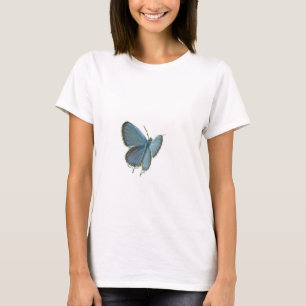 Blauwe vlinder met oosterse kop t-shirt