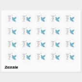 Blauwe Vlinder met Spreuk Ronde Sticker (Vel)
