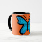 Blauwe Vlinder Mok (Voorkant links)
