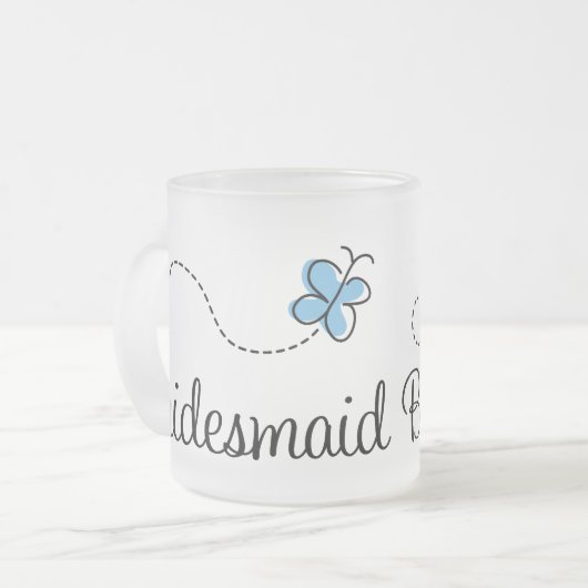 Blauwe vlinder Mok voor bruidsmeisje (Voorkant links)