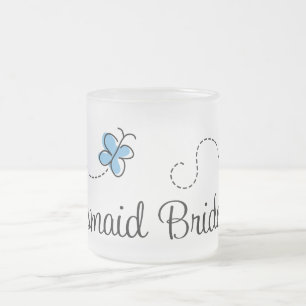Blauwe vlinder Mok voor bruidsmeisje