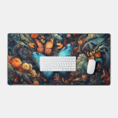 Blauwe vlinder monarchen en wilde bloemen bureaumat (Keyboard & Muis)