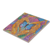 Blauwe Vlinder Mooie Mozaïek Tegeltje (Zijkant)