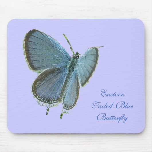 Blauwe vlinder Mousepad met oosterse tonijn Muismat (Voorkant)