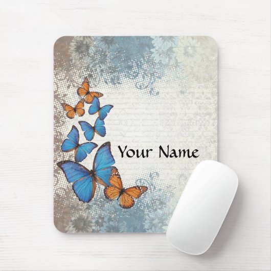 Blauwe vlinder muismat (Met muis)