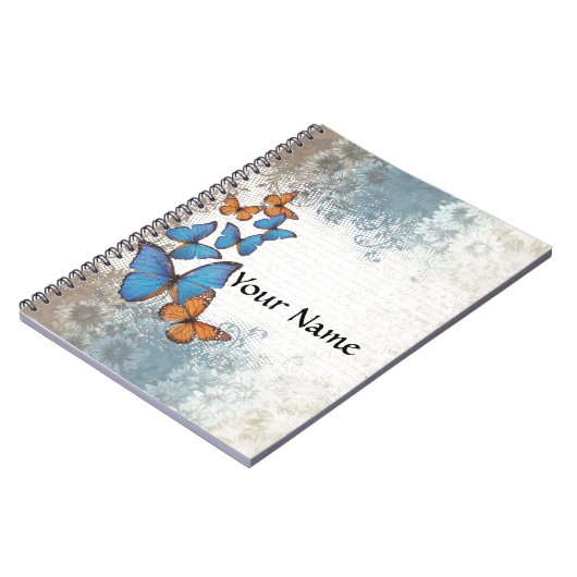 Blauwe vlinder notitieboek (Linkerzijde)