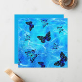 Blauwe vlinder notitiekaartje (Voorkant / Achterkant in situ)