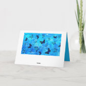 Blauwe vlinder notitiekaartje (Achterkant)