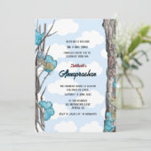 Blauwe vlinder Ontwerp Eerste Rijst "Annaprashan" Kaart (Staand voorkant)