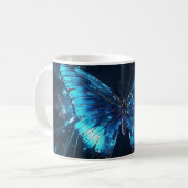 Blauwe Vlinder Ontwerp Keramische Mok (Voorkant links)