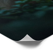 Blauwe vlinder op de neus van de leeuw in mystiek  poster (Hoek)