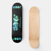 Blauwe vlinder op maat persoonlijk skateboard (Voorkant)