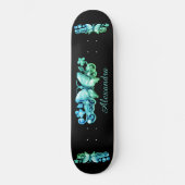 Blauwe vlinder op maat persoonlijk skateboard (Voorkant)