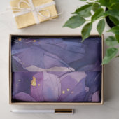 Blauwe Vlinder op Paarse Bloemen Tissuepapier (Geschenk)