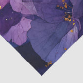 Blauwe Vlinder op Paarse Bloemen Tissuepapier (Detail)