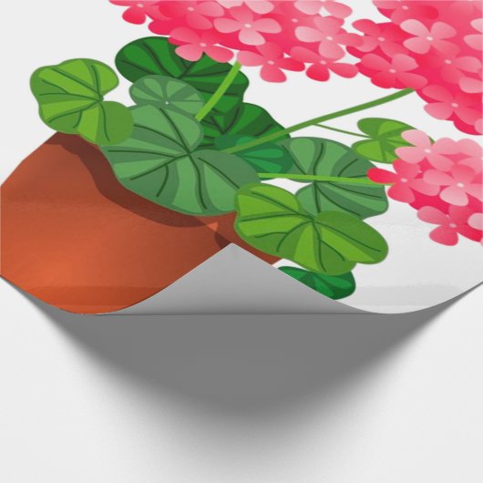 Blauwe vlinder op roze bloemen inpakpapier (Hoek)