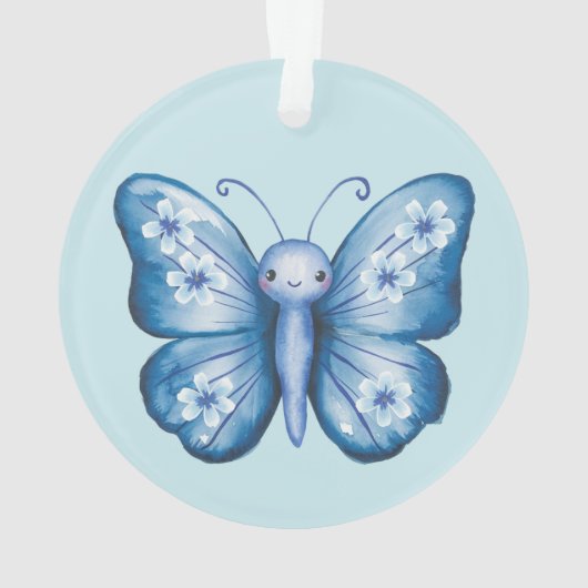 Blauwe vlinder ornament (achterkant)