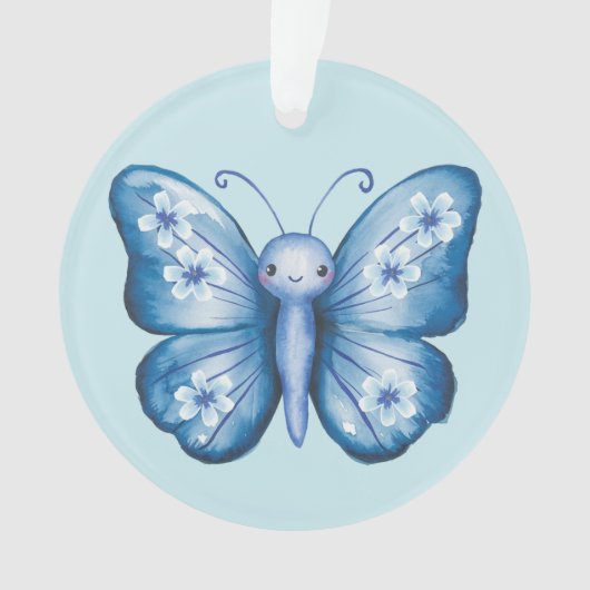 Blauwe vlinder ornament (voorkant)