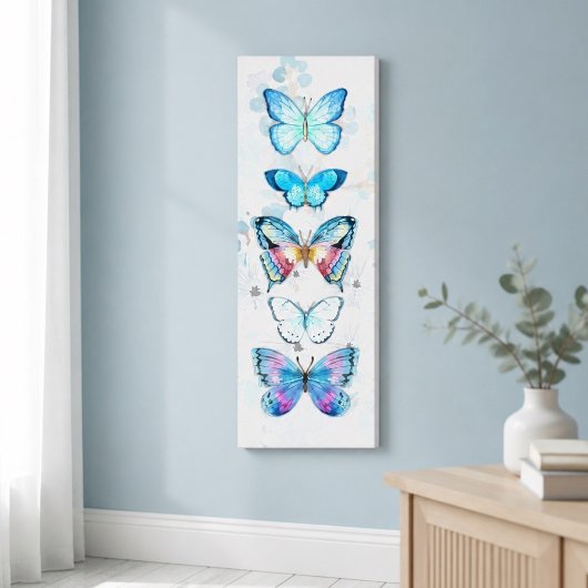 Blauwe Vlinder Paneel Canvasprint Canvas Afdruk