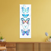 Blauwe Vlinder Paneel Canvasprint Canvas Afdruk (Insitu (Woonkamer))