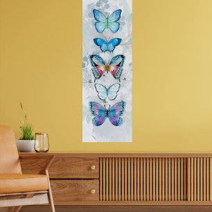 Blauwe Vlinder Paneel Poster Print