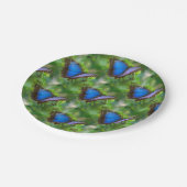 Blauwe Vlinder Papieren Bordje (Gekanteld)