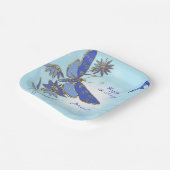 Blauwe Vlinder Papieren Bordje (Gebogen)