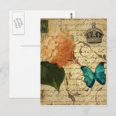 " blauwe vlinder " - parijs frans botanisch briefkaart (Voorkant / Achterkant)