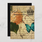 " blauwe vlinder " - parijs frans botanisch kaart (Voorkant / Achterkant)