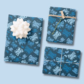 Blauwe vlinder patroon cadeaupapier