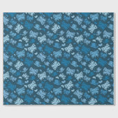 Blauwe vlinder patroon cadeaupapier (Vlak)