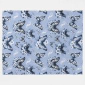 Blauwe vlinder patroon fleece deken (Voorkant (Horizontaal))