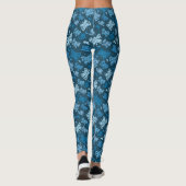 Blauwe vlinder patroon leggings (Achterkant)