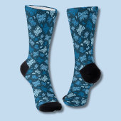 Blauwe vlinder patroon sokken