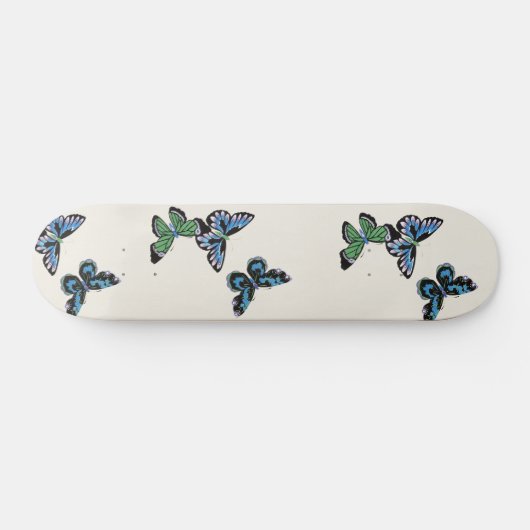 Blauwe vlinder persoonlijk skateboard (Horizontaal)