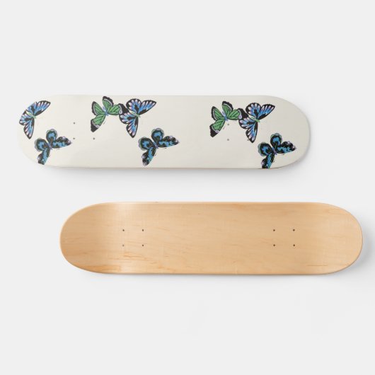 Blauwe vlinder persoonlijk skateboard (Horizontaal)