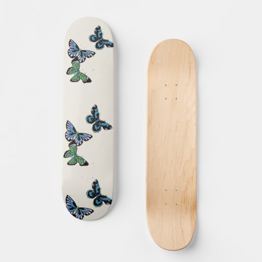 Blauwe vlinder persoonlijk skateboard (Voorkant)