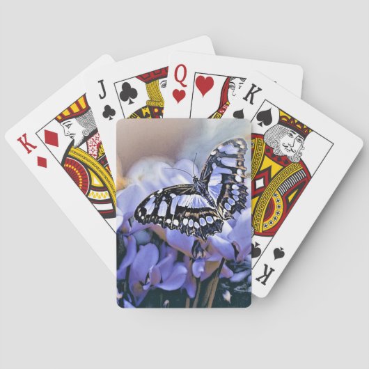 Blauwe vlinder pokerkaarten (Achterkant)