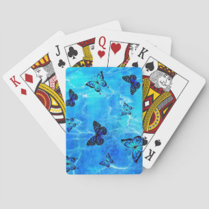 Blauwe vlinder pokerkaarten