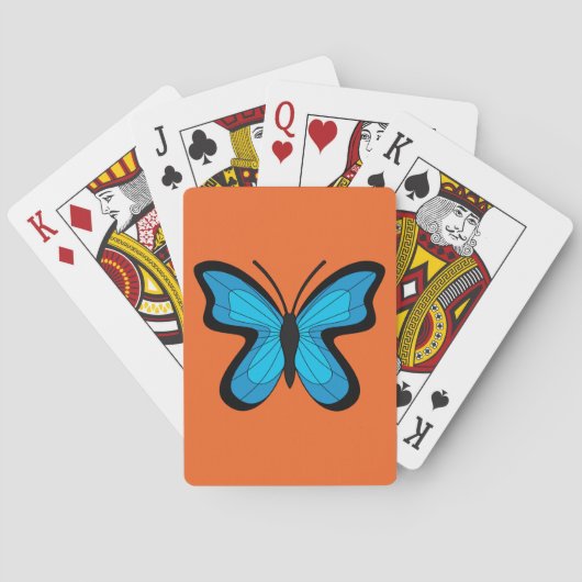 Blauwe vlinder pokerkaarten (Achterkant)