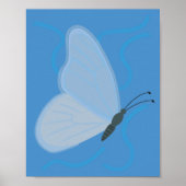 Blauwe Vlinder Poster (Voorkant)