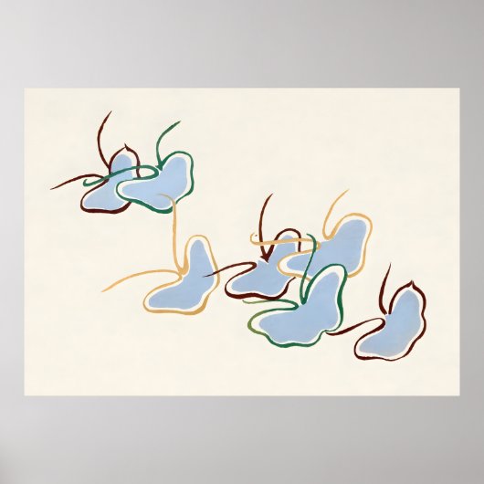 Blauwe Vlinder Poster (Voorkant)