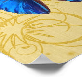  blauwe vlinder poster (Hoek)