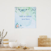 Blauwe vlinder poster (Keuken)