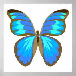 Blauwe vlinder poster