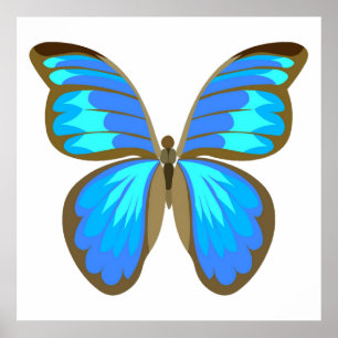 Blauwe vlinder poster