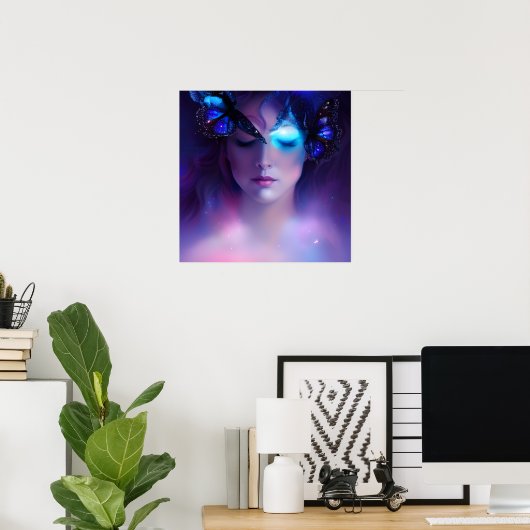 Blauwe vlinder poster (Thuiskantoor)