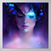 Blauwe vlinder poster (Voorkant)