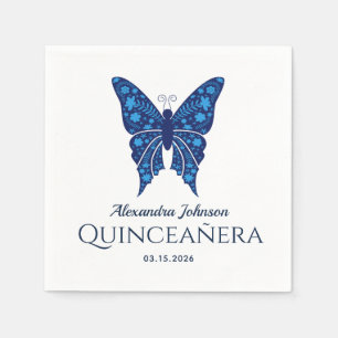 Blauwe Vlinder Quinceañera Servet