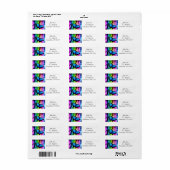 Blauwe vlinder regenboog etiket (Full Sheet)